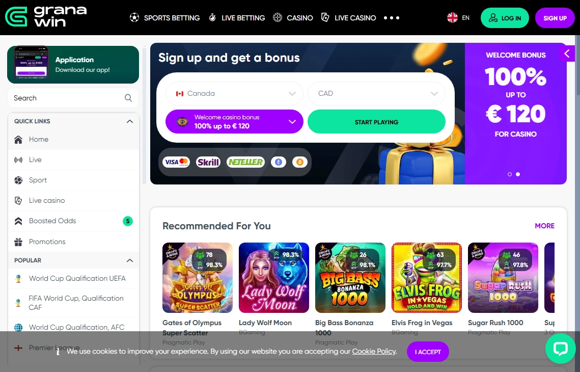 Granawin Casino Desktop screenshot